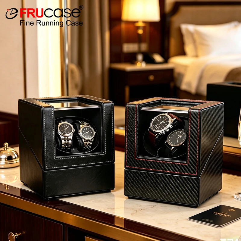FRUCASE PU Watch Winder for Automatic Watches Watch Box USB Charging