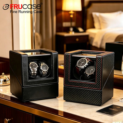 FRUCASE PU Watch Winder for Automatic Watches Watch Box USB Charging