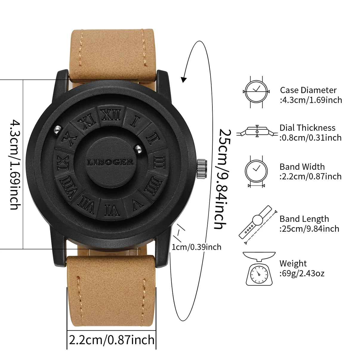 2/3PCS Fashion Roma Dial Men Quartz Watches Casual Leather Strap Wrist Watches Male Clock Reloj Hombre（Without Box）