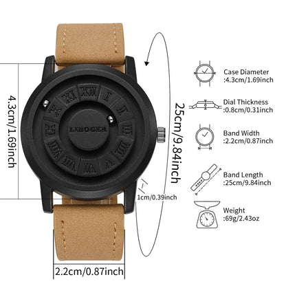 2/3PCS Fashion Roma Dial Men Quartz Watches Casual Leather Strap Wrist Watches Male Clock Reloj Hombre（Without Box）