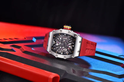 PAGANI DESIGN  Luxury Mens Quartz Watches Barrel Shape Waterproof Wrist Watch For Men VH65 Silicone Luminous Sapphire Mirror