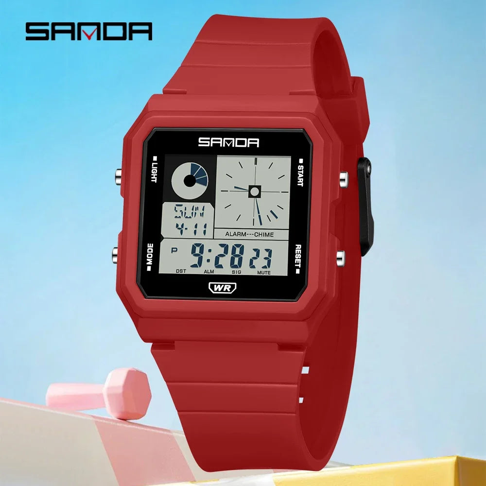 SANDA 2216 Fashion Electronic Watch Multifunction Alarm Calendar Waterproof Sports Student Digital Watches