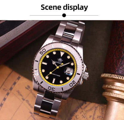 ADDIESDIVE Men's Watch BGW9 Super Luminous 316L Stainless Steel 20Bar Diving Quartz Steel Watches