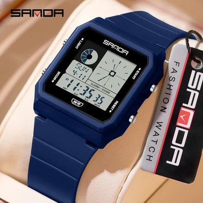 SANDA 2216 Fashion Electronic Watch Multifunction Alarm Calendar Waterproof Sports Student Digital Watches