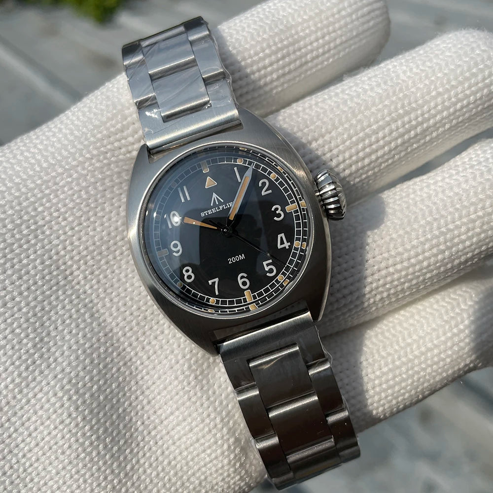 SF745 STEELFLIER Dive Wristwatch VH31 Silent Movement Super Luminous Sapphire Crystal 20Bar Waterproof Luxury 316L Steel Watches
