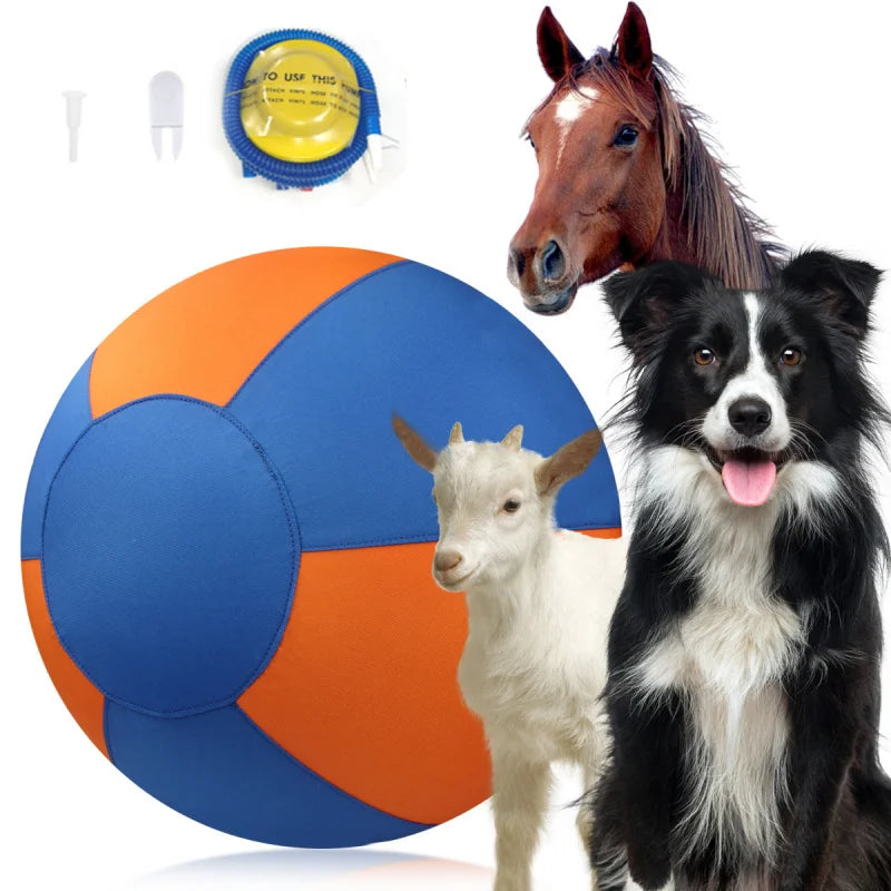 Pet outdoor dog toy, large fabric-covered interactive ball, self-entertainment boredom-relief ball, inflatable training ball