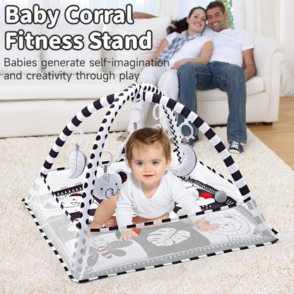 Newborn Fitness Frame Multifunctional Game Mat Cartoon Pattern Early Enlightenment Baby Play Mat Children's Playpen Toys Infant