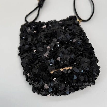LEFTSIDE Mini Sequins Shoulder Bags for Women 2025 Designer New Evening Party Bling Bling Crossbody Bag Handbags and Purses