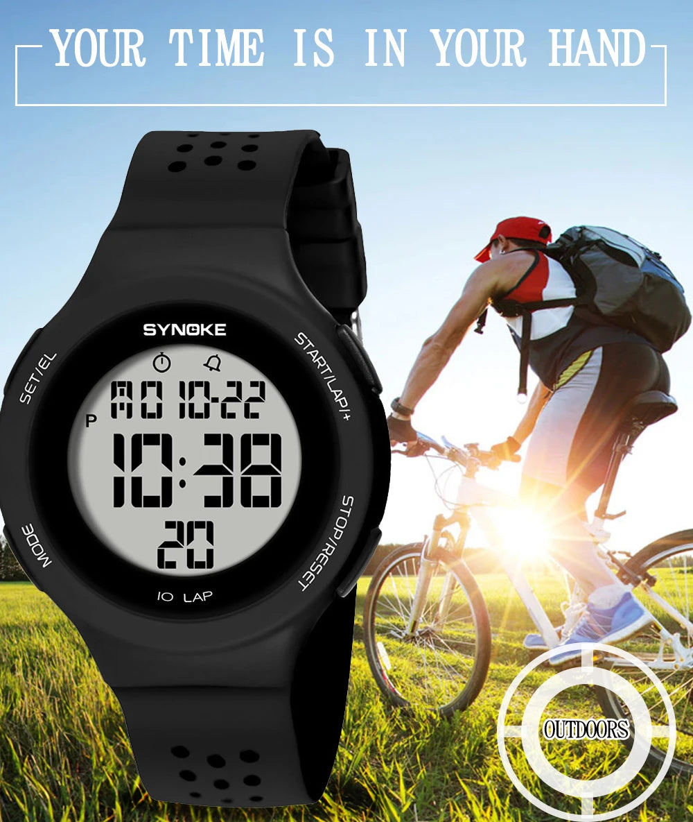 Outdoor Sport Watch Men Alarm Chrono Clock 5Bar Waterproof Military Watches LED Display Shock Digital Watch Thin Design