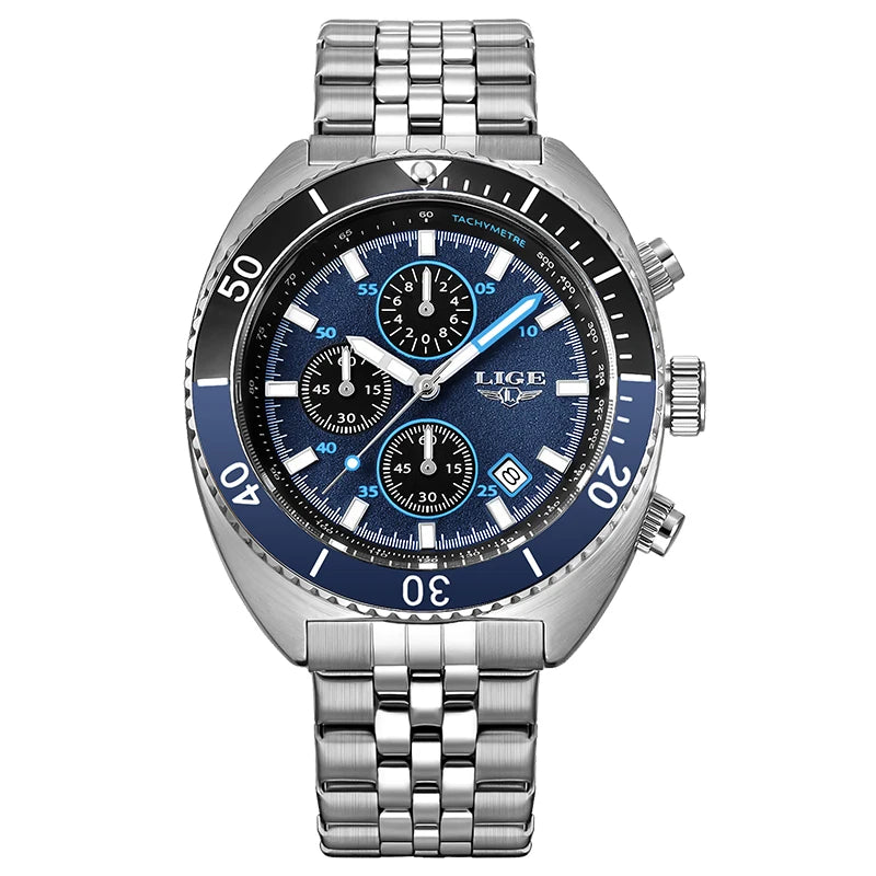 LIGE New Business Luxury Watches Men Top Quality Fashion Quartz Wristwatches Male 30M Waterproof Casual Mens Watch Gifts Reloj