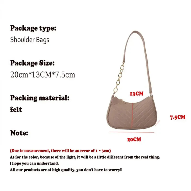 Women's Mini Felt Shoulder Bag - Ergonomic Underarm Saddlebag Purse Shoulder Pouch Simple Light Weigh Underarm Bag