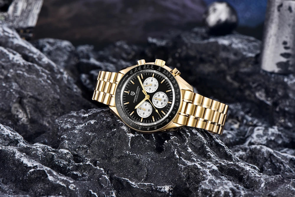 2026 New PAGANI DESIGN Gold Men's Quartz Watches Luxury VK63 Speed Sports Chronograph Watch Men AR Sapphire Ceramic Bezel Clock