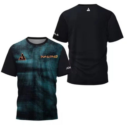 2024 New Men's T-shirt Summer Fashion Table Tennis Flower Printed Short sleeved Badminton Tennis Quick drying Short sleeved Men'