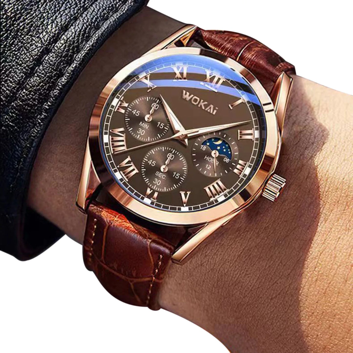 Business Quartz Watch Fashion PU Leather Strap Daily Quarts Watches Suitable for Daily Dating Gift Wristwatch