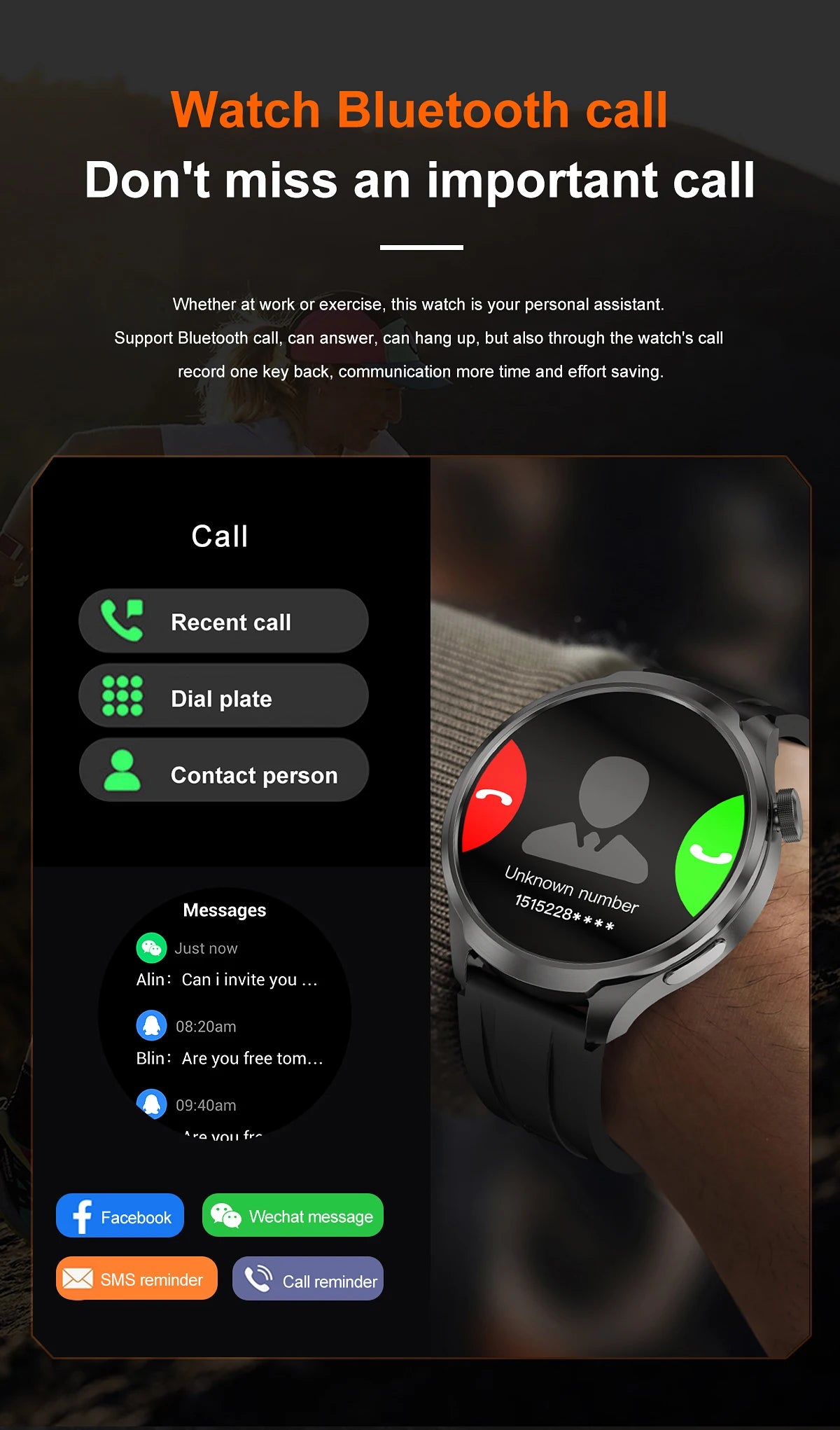 New 1.85"AMOLED NFC GPS Smart Watches For man IP68 Waterproof Blood Pressure Body Temperature Sport Fitness tracker Smart Watch