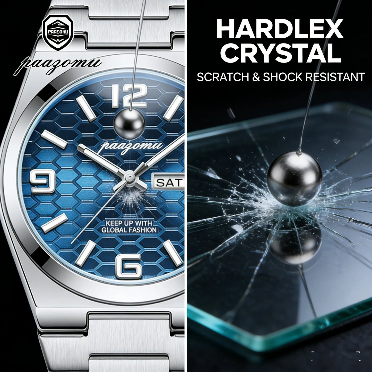 PAAZOMU Casual Man Watch Fashion Exquisite Men Wristwatches Waterproof Luminous Date Stainless Steel Quartz Men's Watches Reloj