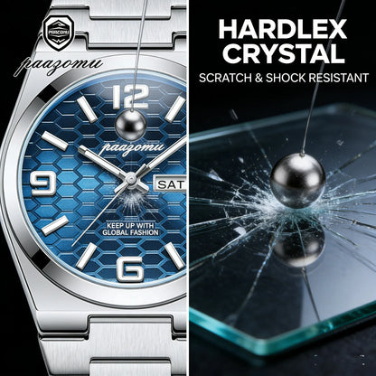 PAAZOMU Casual Man Watch Fashion Exquisite Men Wristwatches Waterproof Luminous Date Stainless Steel Quartz Men's Watches Reloj