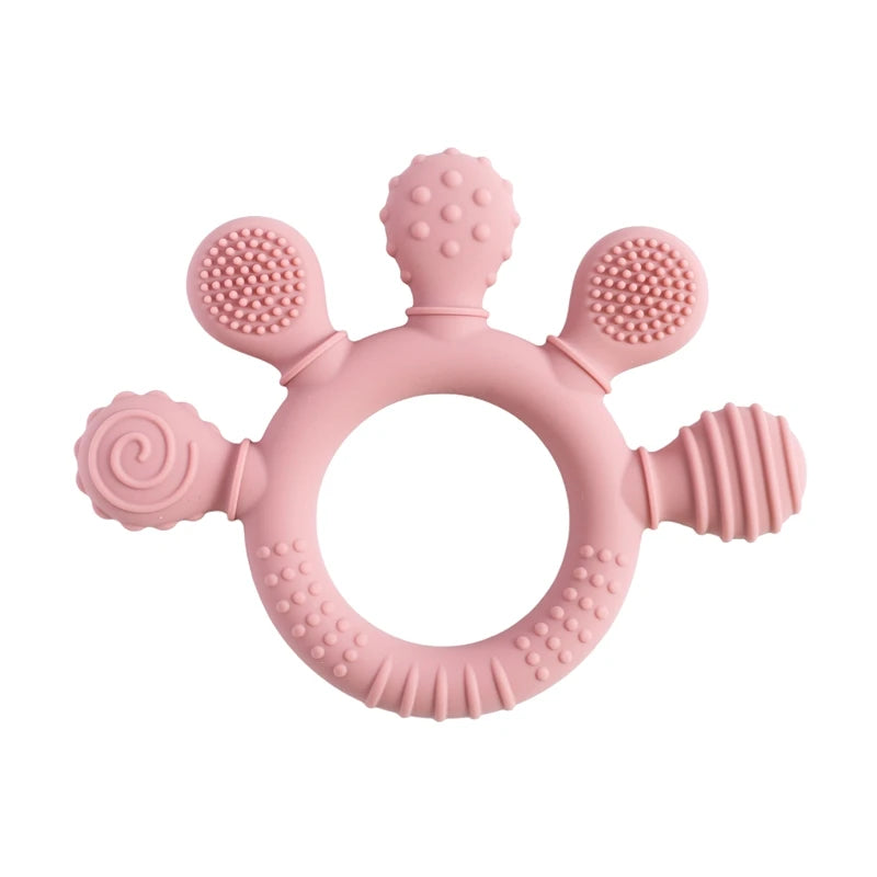 1pc Silicone Teether Baby 0 12 Months Teething Toys Teether Ring Silicone Baby Teether Toys for Toddler BPA Free Baby Toys Gifts