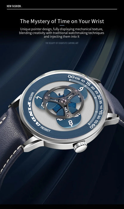 PINDU Watches Miyota 8215 Movement Mechanical Watch Men's Watch Luxury Rotating Dial Luminous Stainless Steel Case Clock Reloj