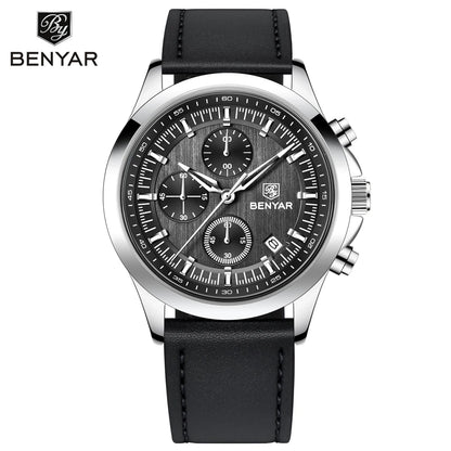 BENYAR Men's Watches Luxury Quartz Wristwatches Chronograph Watch Men Gifts Waterproof Stainless Steel Clock Reloj Hombre 2025