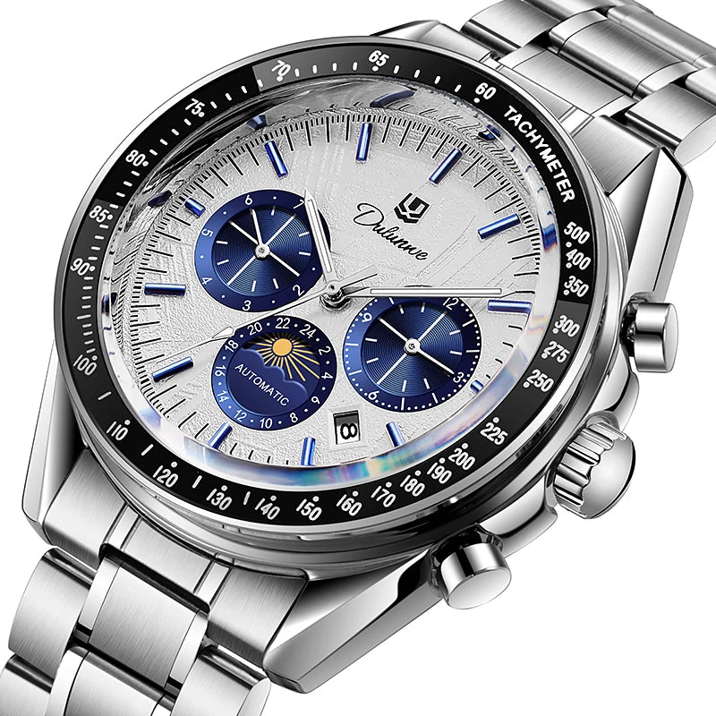 Automatic Watch for Men Stainless Steel Luminous Waterproof Moon Phase Man Watches Luxury Men's Mechanical Wristwatch