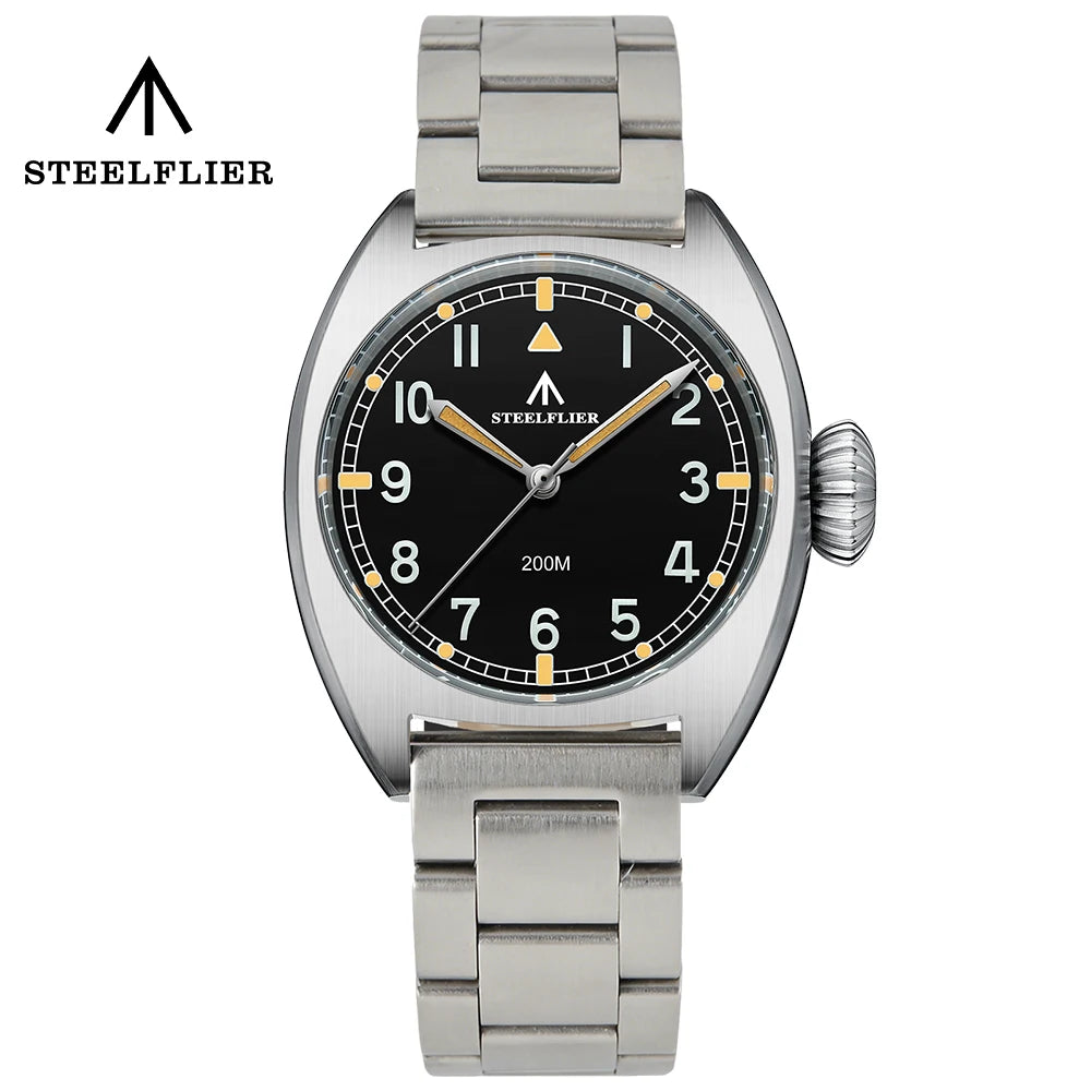 SF745 STEELFLIER Dive Wristwatch VH31 Silent Movement Super Luminous Sapphire Crystal 20Bar Waterproof Luxury 316L Steel Watches