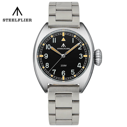 SF745 STEELFLIER Dive Wristwatch VH31 Silent Movement Super Luminous Sapphire Crystal 20Bar Waterproof Luxury 316L Steel Watches