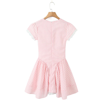 YENKYE Sweet Cute White Mini Dress For Pretty Girl Elegant A-line Bow V Neck Summer Dresses Party Robe Vacation Vestidos 2025