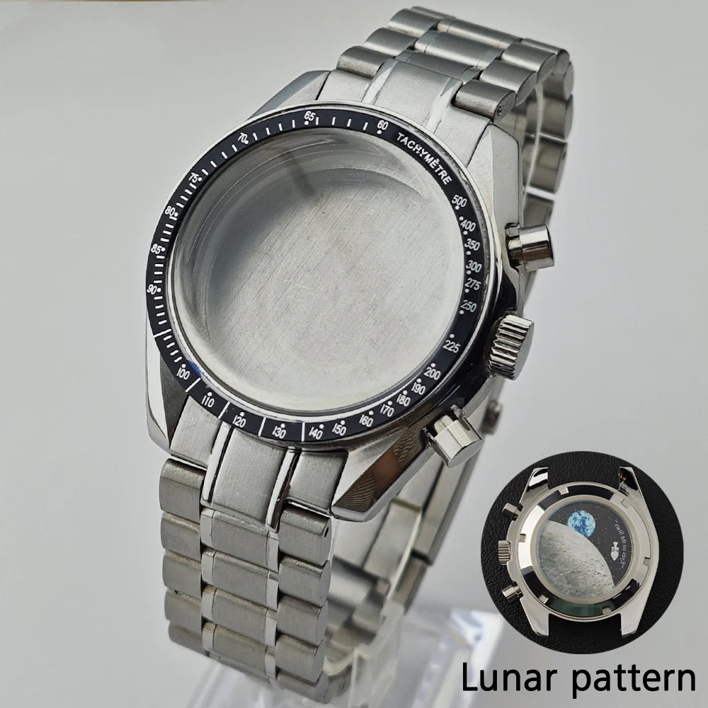 39.7mm Case Watches Metal Case Fits VK63 Movement Accessories Sapphire Glass Equipped With Bezel And Strap VK63 Dial
