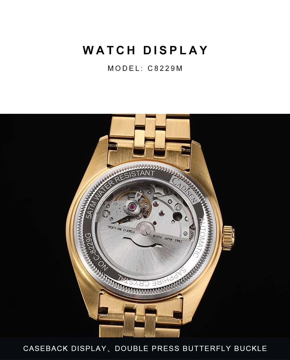 2024 New CADISEN Top Brand 38mm Men's Automatic Mechanical Watches luxury Sapphire Stainless Steel Men watch reloj hombre 5 bar