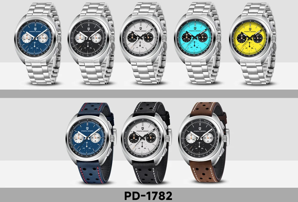 2026 New PAGANI DESIGN Mens Panda Watches Luxury Quartz Watch For Men Chronograph Wristwatches AR Sapphire Leather Luminous Gift