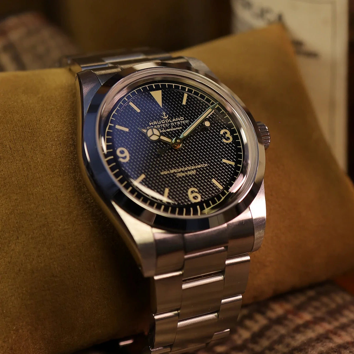 Hruodland 2025 36mm New Classic Automatic Men Dress Watches NH38 Mechanical Stainless Steel Bracelet Black Sport Wristwatch Male