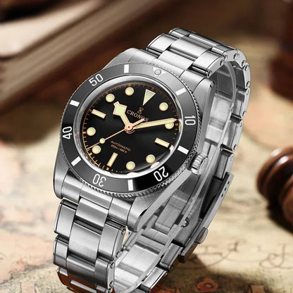 2025 Cronos Luxury Men's Watches 37mm Diver BB54 Vintage Automatic Matt/ Aluminum Bezel Female End Links Sapphire 20 Bar L6033