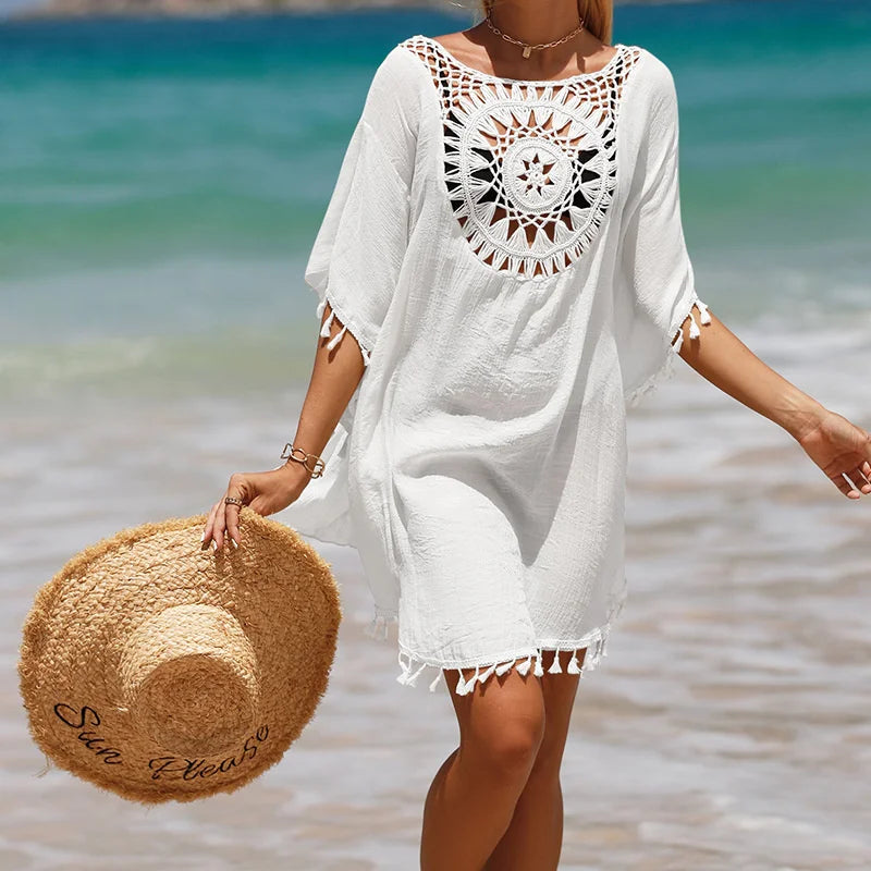 CROCHET BIKINI-Women's Sexy Swimsuit Cover Up Dress Summer Bathing Suit Beachwear Shirt Cover-ups for Women