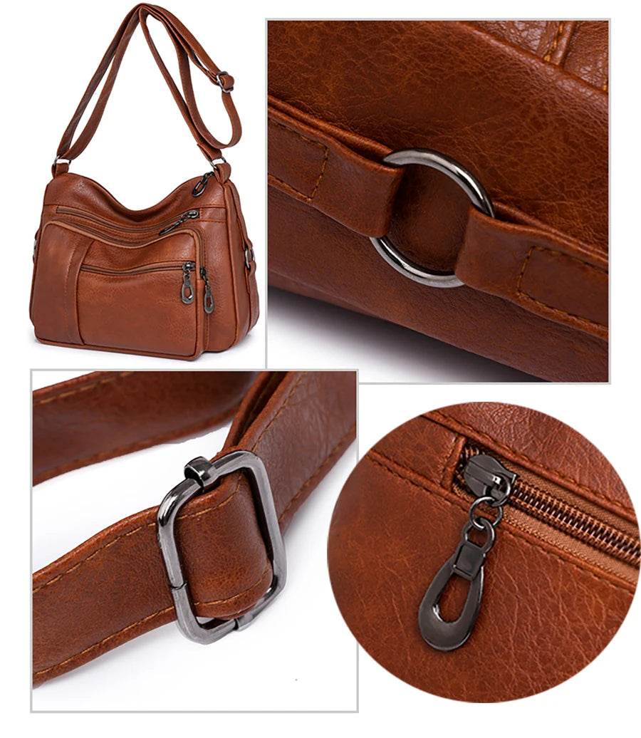 High Capacity Women Tote Bag High Quality Leather Ladies Handbags Leisure Shoulder Bag Small Crossbody Bags For Women 2024 New