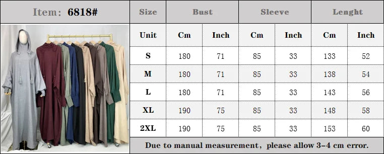 Hot Seller Ramadan Islamic Clothing Wrinkle Polyester Hoodie Abaya Dress With Undercap Muslim Women Abaya Hoodie Causal Dresses