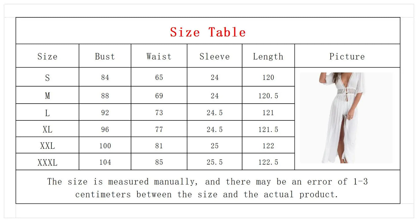 Women's Summer Dress Lady Lace Boho Beach Swimsuit Bikini Cover Up Lace-Up Long Blouse Hollow Out Sun Protection Cardigan Shawl