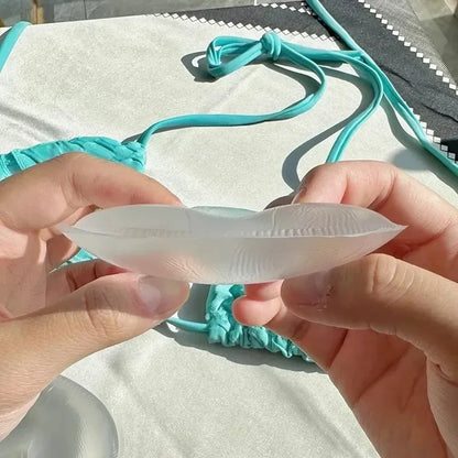 2pcs New Chest Sticky Bra for Bikini Thicken Sponge Bra Pads Breast Push Up Silicone Removeable Inserts Swimsuit Invisible Bra
