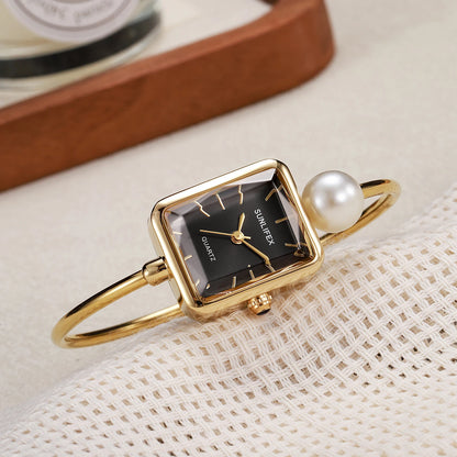 Y2k personalized ladies' watches plain bracelet simple design women's square alloy case watch gift watch