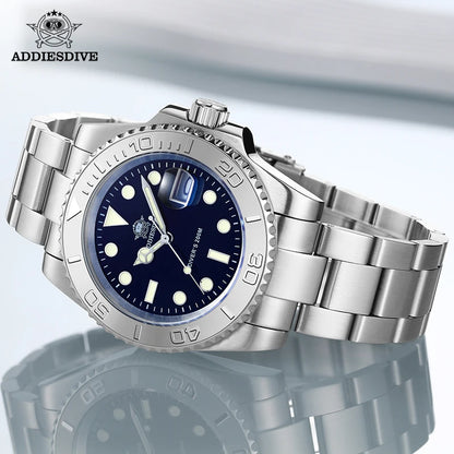 ADDIESDIVE New Luxury Men's Watch Stainless Steel BGW9 Super Luminous Quartz Men's Watch Diver 200m Men Analog Watches MY-H3C