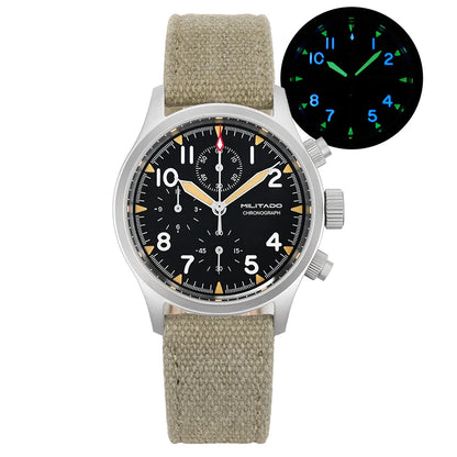 Militado ML1868KF 3 Dial Quartz Watch VK67 Sports Chronograph Watches Man Luminous Sapphire Glass 100M Waterproof 39Mm Watches