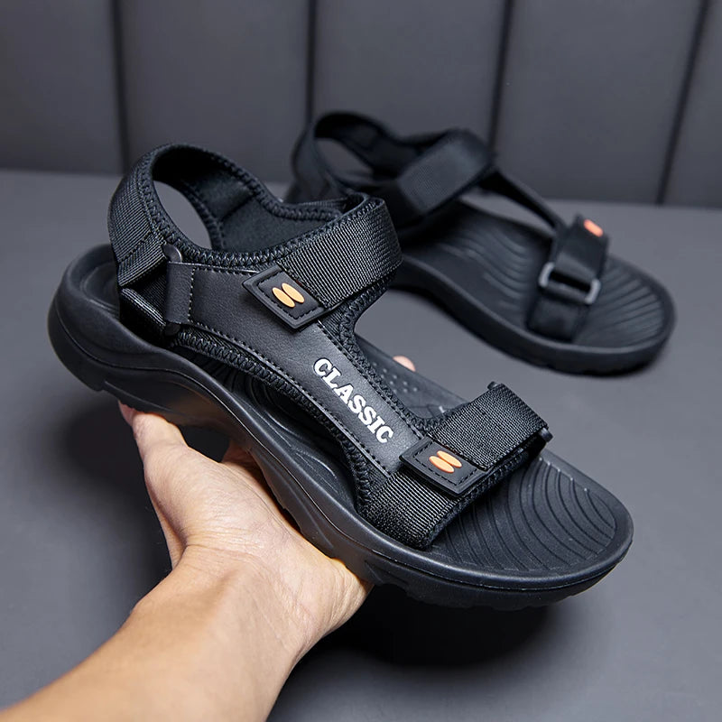 Sandals Men's 2025 Summer New Sports and Casual Beach Shoes Summer Outerwear Soft Roman Sandals