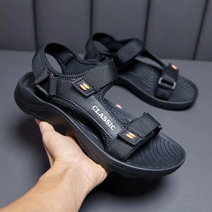 Sandals Men's 2025 Summer New Sports and Casual Beach Shoes Summer Outerwear Soft Roman Sandals