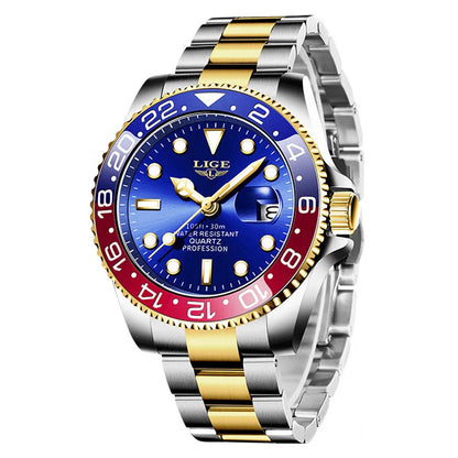 LIGE Top Brand Fashion Mens Watch Business Luxury Quartz Wristwatches Luminous Waterproof Sports Watches Mens Gifts Reloj Hombre