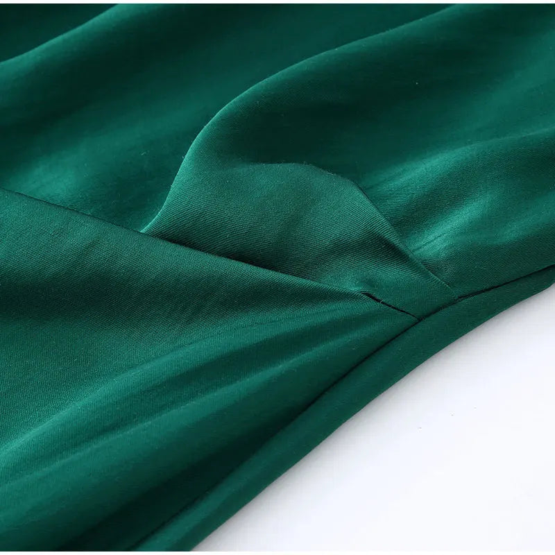 Sexy Women One Shoulder Long Sleeve Dresses Elegant Backless Split Side Slit Bodycon Dress 2023 Fashion Pleated Ladies Robe