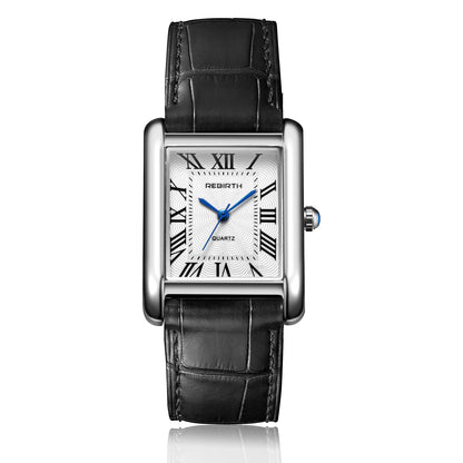 REBIRTH 002 Fashion Rectangular Women's Watch Leather Elegant and Charming Women's Brand Luxury Quartz Watches relojes de mujer