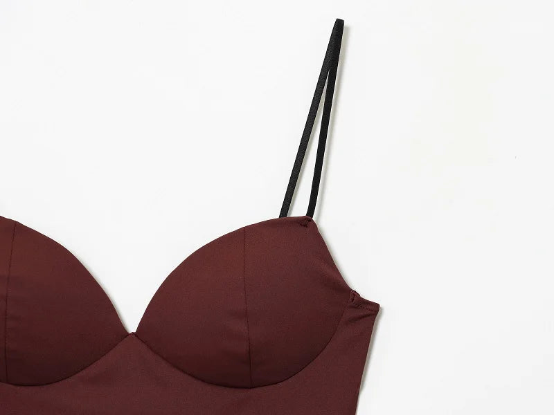MUJER Sexy Corset Top Women Backless Bra Crop Top Woman Tanks & Camis Slip Tops for Women Sleeveless Bustier Tops Women Camisole