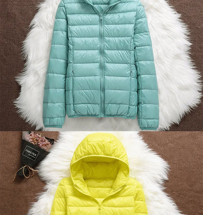 15 Colors Women Puffer Jackets Plus Size 5xl 6xl 7xl 2025 New Spring Autumn Hooded Female Ultra Lightweight Packable Down Coats