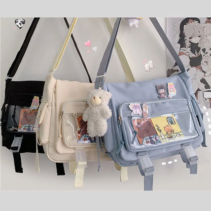 Japanese Style Kawaii Itabag for Dolls Large Handbags New Nylon School Bags for Teenage Girls Tote Shoulder Bag JK Crossbody Bag