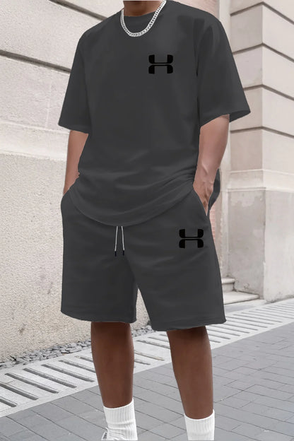 2026 New Men's Sportswear Short Sleeved T-shirt and Sports Shorts Summer Casual Jogging Pants Set Men's Two-piece Set